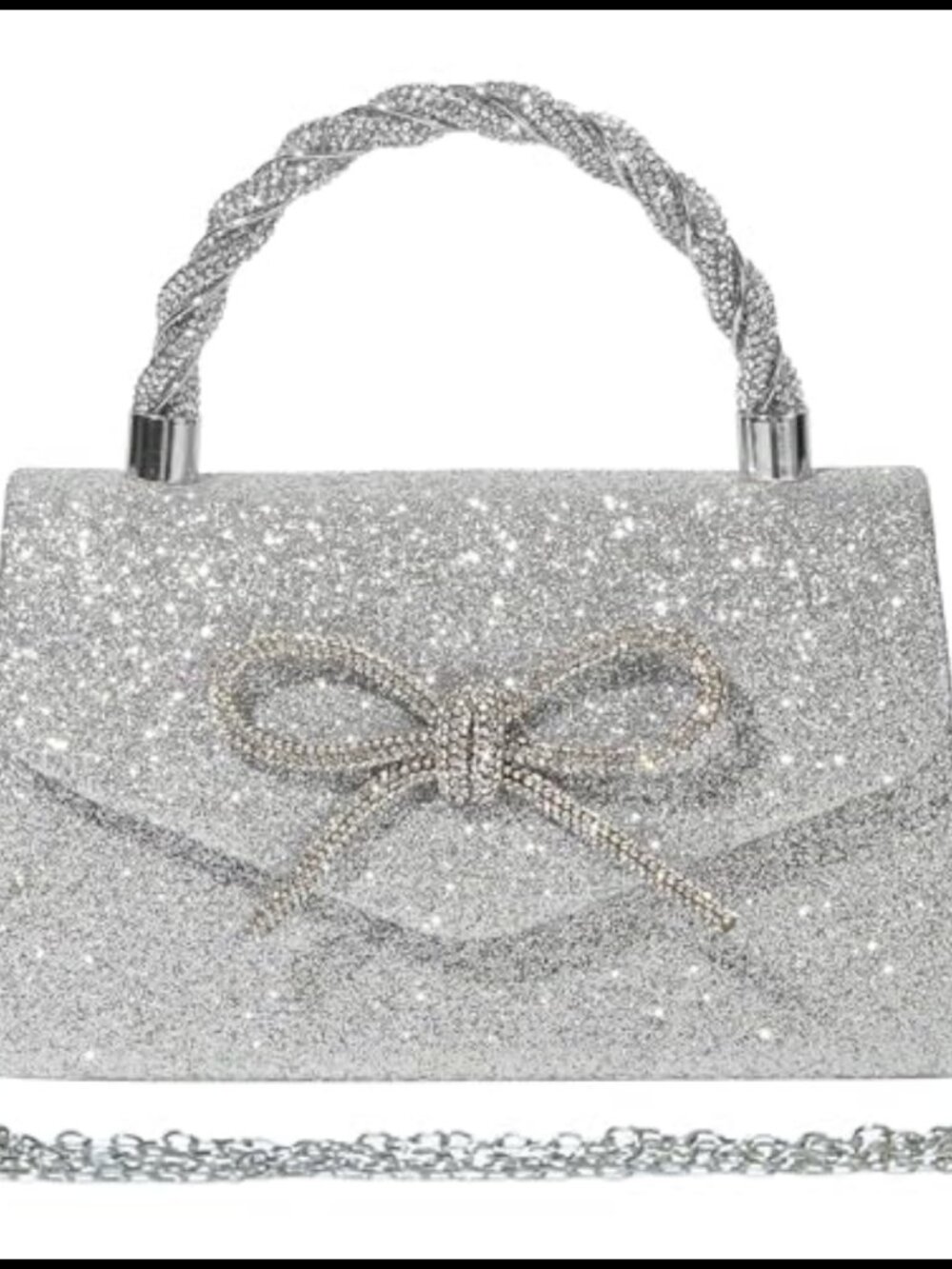Sparkly Bow Clutch Evening Bag Rhinestone Dressy Party Prom Handbag